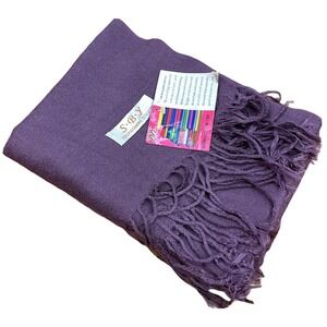 Shiboyuan Pashmina‎ Scarf Purple Fringe New Soft Rectangle SBY Woven